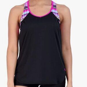 NEW! Zero Xposure Swimwear Top msrp: $54 Small Tankini Sporty Built in‎ Bra
